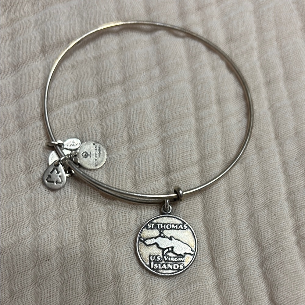 Alex and Ani Silver Charm Accent Bangle
